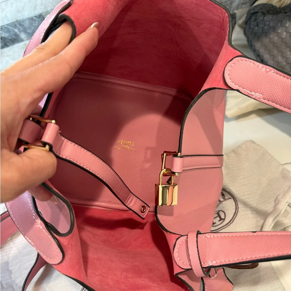 Picotin pink bucket leather tote - Picture 6 of 9